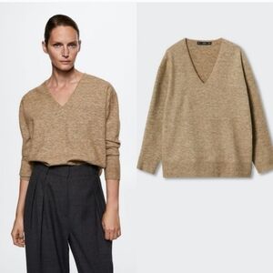 MANGO Oversized v - neck sweater